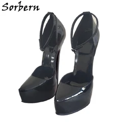 Sorbern 20Cm tacco alto pompe da donna cinturino alla caviglia in due pezzi punta a punta punta da donna con tacco invisibile piattaforma scarpa Multi colori personalizzati