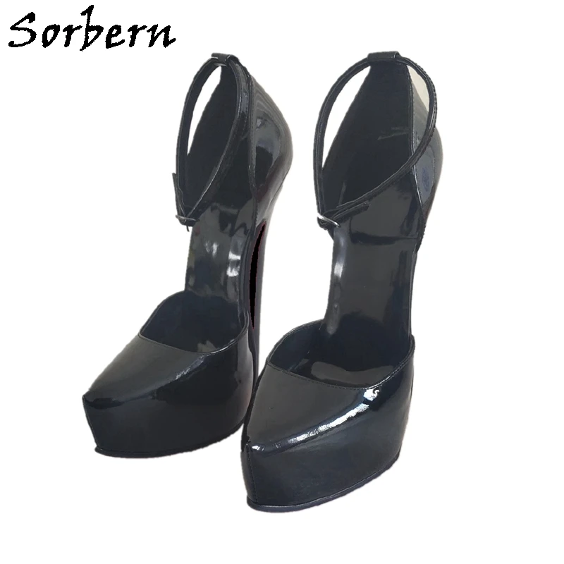 Sorbern 20Cm High Heel Women Pumps Two Piece Ankle Strap Pointe Toes Ladies Heeled Invisible Platform Shoe Custom Multi Colors