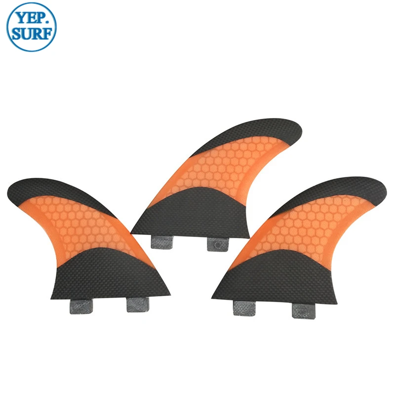 Surf Double Tabs in Orange Color, Surfboard, Fiberglass Fins, Honeycomb, Fins Fins in Surfing