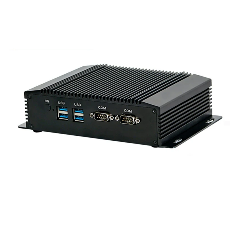 PC Mini Tanpa Kipas dengan 2COM 2 * RS232 Core I3 4010Y Celeron 2955U Dual Display HDMI VGA Dual LAN RJ45 Komputer Mini Windows10 NUC