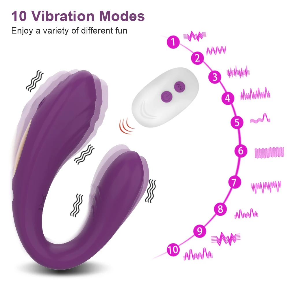 Wireless Remote Control Vibrator Female Dual Motor U Shape Clitoris Stimulator Dildo Wearable Sex Toys for Women Couple Adult 18