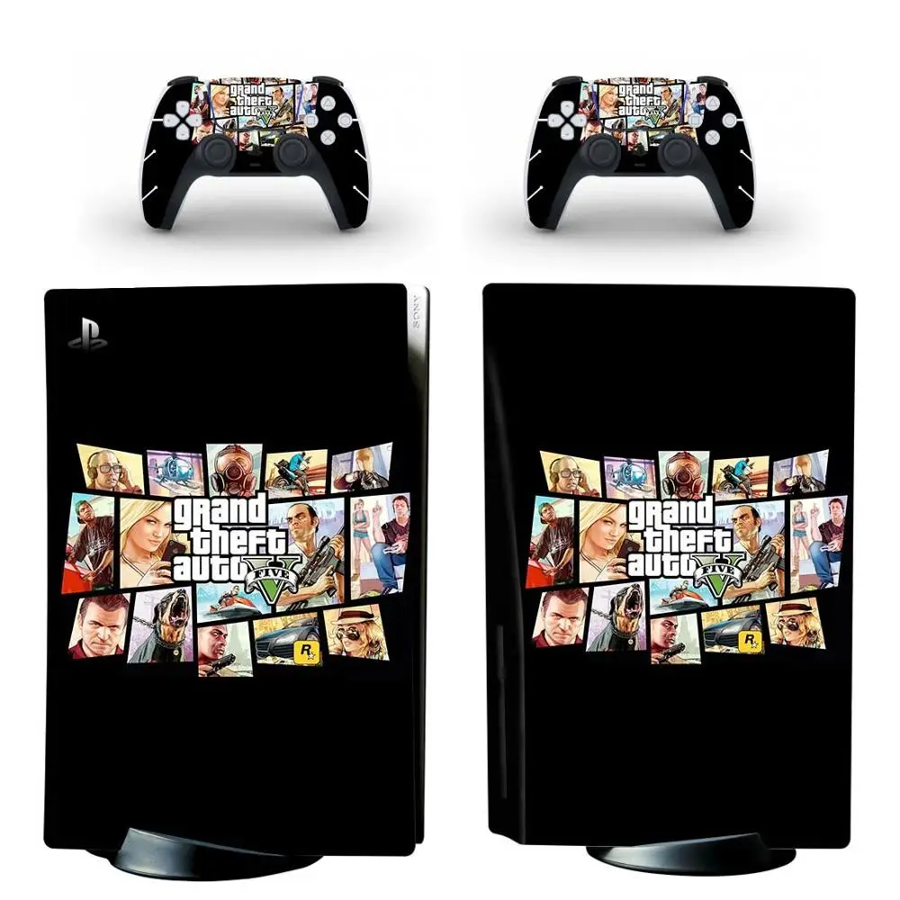 Grand Theft Auto V GTA 5 PS5 Standard Disc Edition Skin Sticker Decal for PlayStation 5 Console & Controller PS5 Skin Sticker