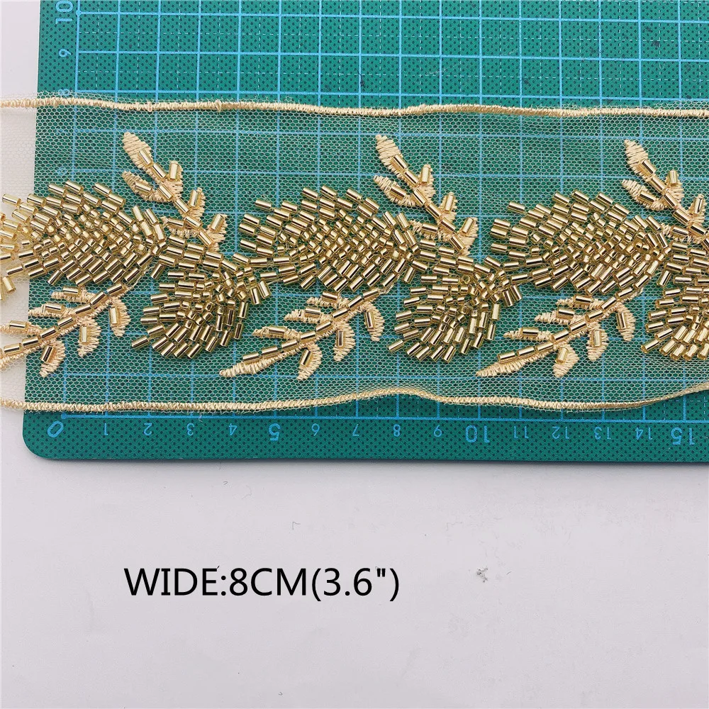 Branch design Beaded & Embroidered  Trim for Bridal Wedding  craft for diy garment