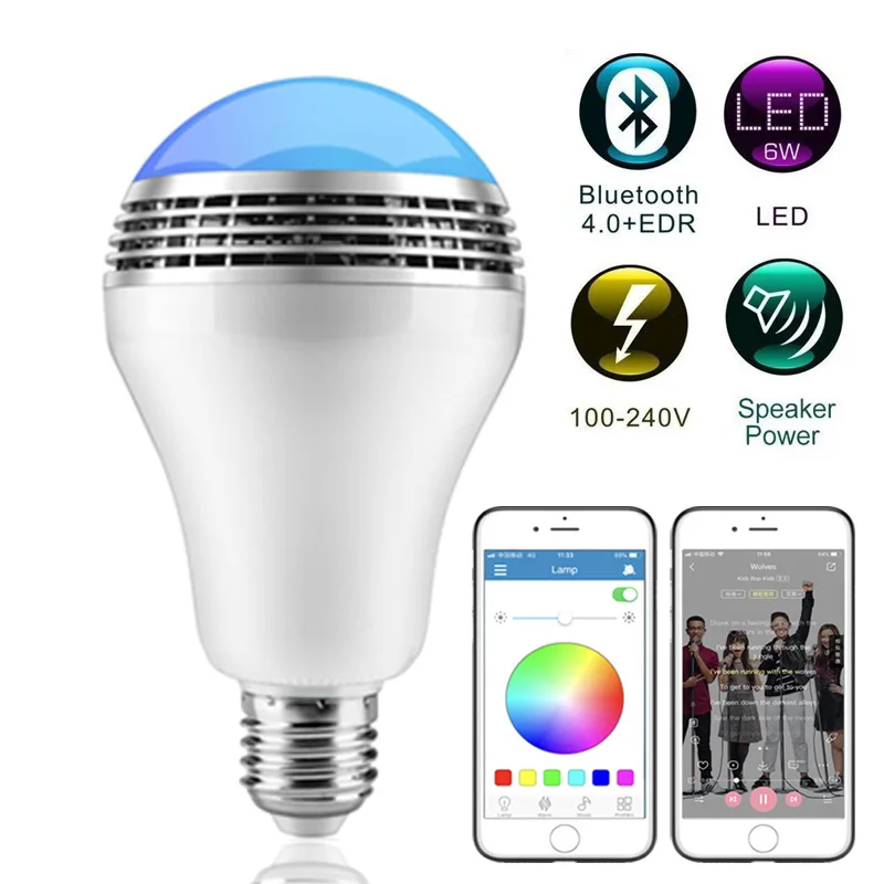 

Bluetooth Music bubble E27 E26 B22 Lamp holder can choose 9W RGB Color multi-function bulb Household light