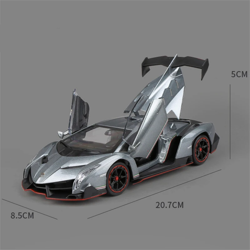 1/24 Veneno Alloy Sports Car Model Diecasts & Toy Vehicles Metal Car Model Simulation Sound Light Collection Childrens Toys Gift