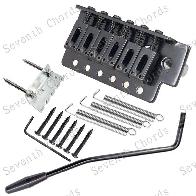 A Set Of Left Handed 6 String Flat Saddle Single Tremolo Bridge System For Electric Guitar Accessories Parts Screw-In Arm