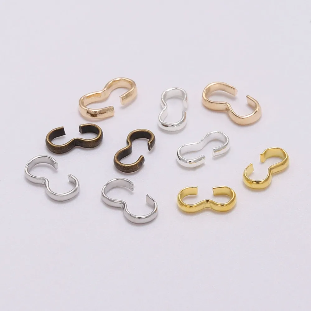 100pcs/lot Gold connectors for jewelry making Findings Accessories DIY bracelet connector charms conector metal Supplies