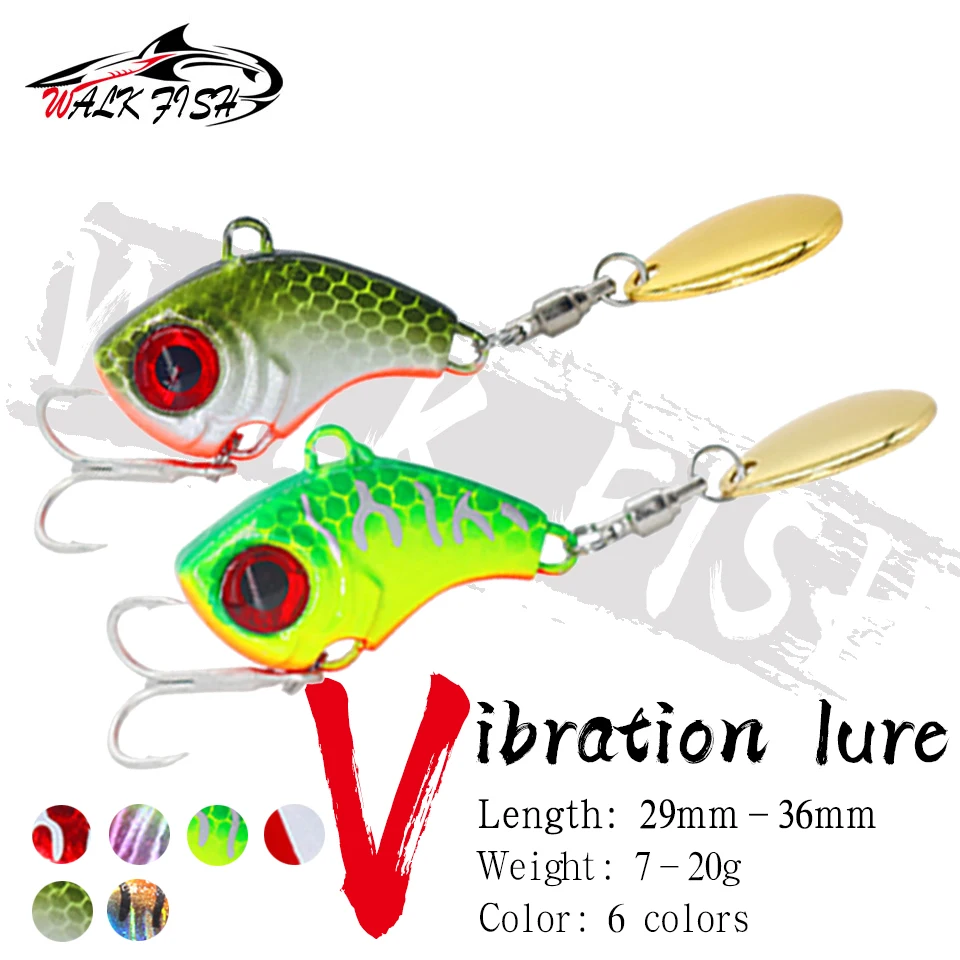 WALK FISH Rotating Metal VIB vibration Bait Spinner Spoon Fishing Lures 7/12/16/20g Jigs Trout Winter Fishing Hard Baits Tackle