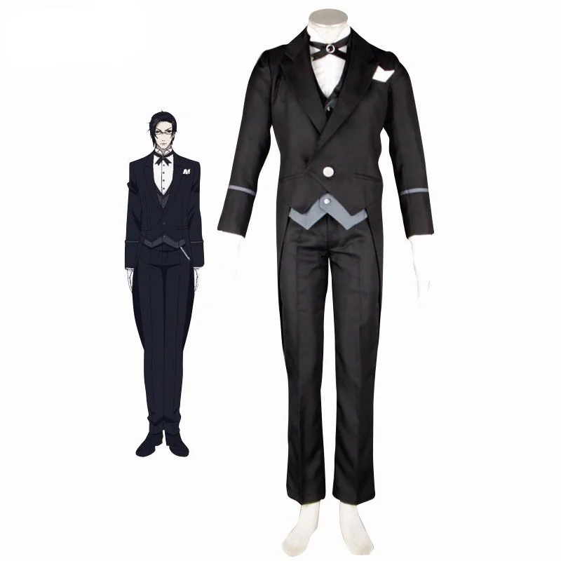 

Anime Black Butler Kuroshitsuji Claude Faustus Uniform Cosplay Halloween Party Costume Full Set Customized Size