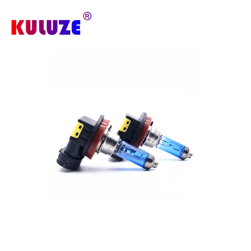 KULUZE Lâmpada Halógena de Super Branco Platinum 2PCS H1 H3 H4 H7 H8 H9 H11 9005 HB3 9006 HB4 12V 100W Farol Do Carro Lâmpada de Vidro de Quartzo