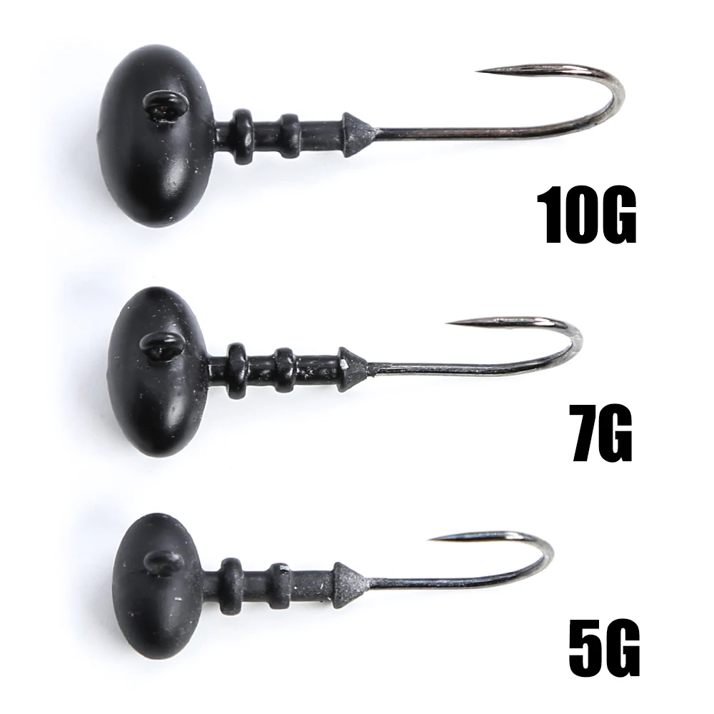 B&U Football Lead Jig head Fishing hooks 5g 7g 10g Worm Fishing Lure Hook Soft Lure Jig Head Artificial Bait Fishing Tackle