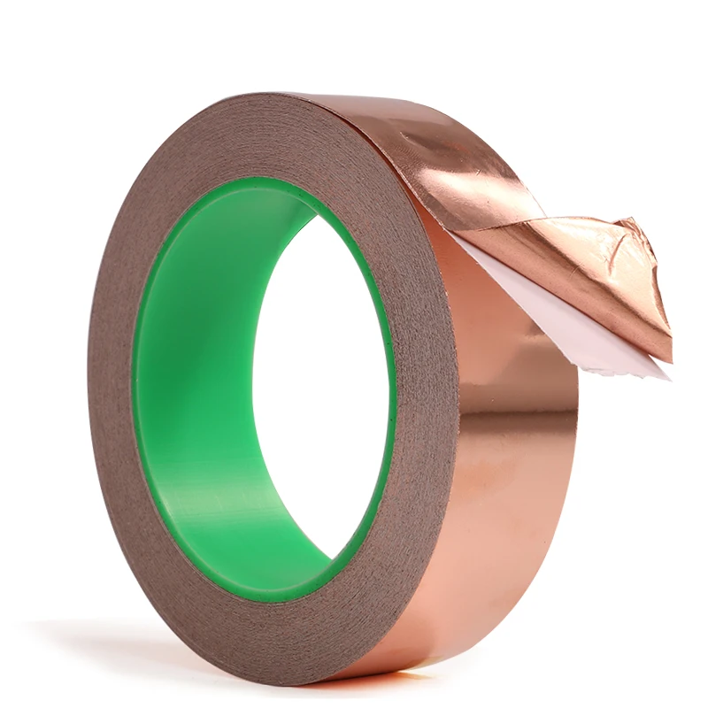 0.05mm 0.1mm Double conductive copper foil tape pure copper double-sided conductive copper foil tape