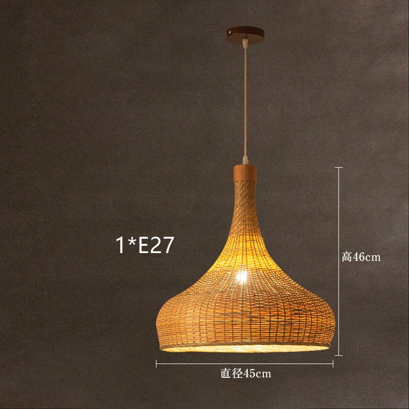 2021 تصميم جديد الخيزران اليدوية قلادة أضواء آسيا نمط اليابانية تايلاند مطعم بار شاطئ البحر فندق تسليم الإضاءة