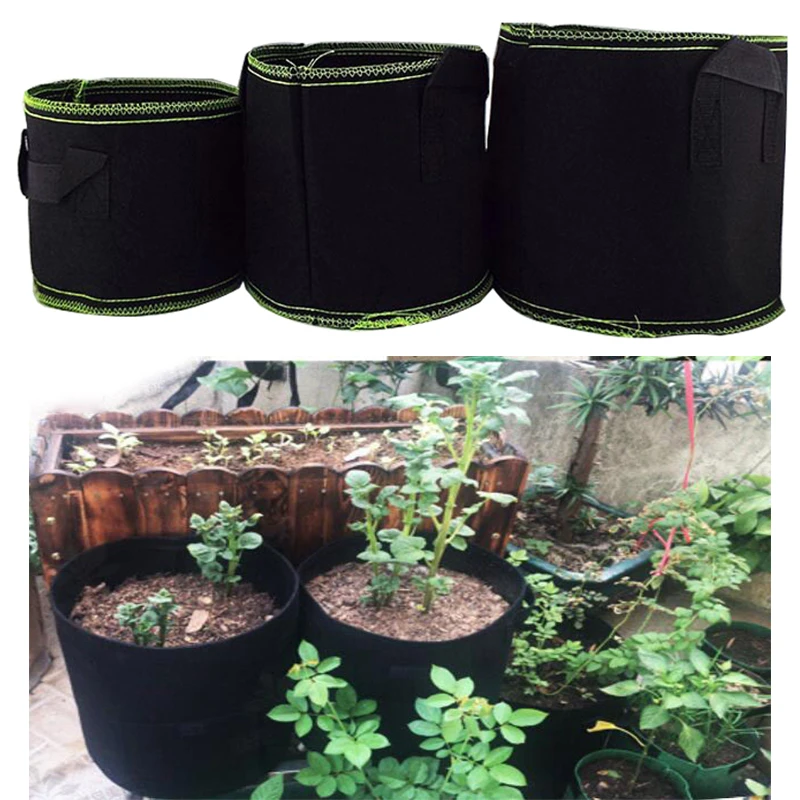 1 2 3 Gallon Plant Grow Bags Planter Pots Non-Woven Fabric Nursery Flower Pots Eco Friendly Tree Bag Growth For Veg Seeding