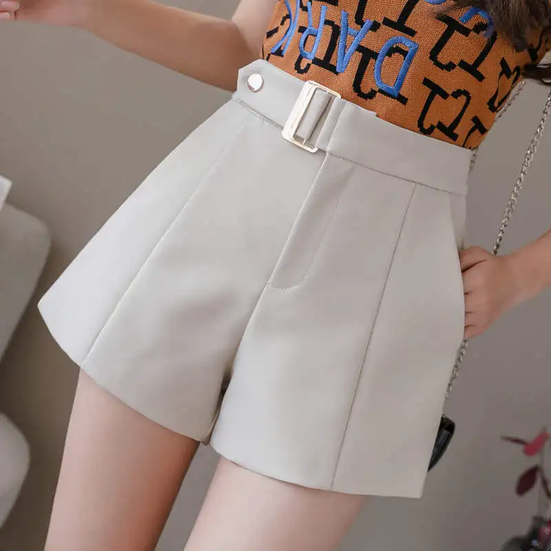 

Suit Shorts Women Spring Summer Fashion All-Match Slim High Waist Wide Leg Women Shorts Elegant Sexy Office Ladies Shorts C7271