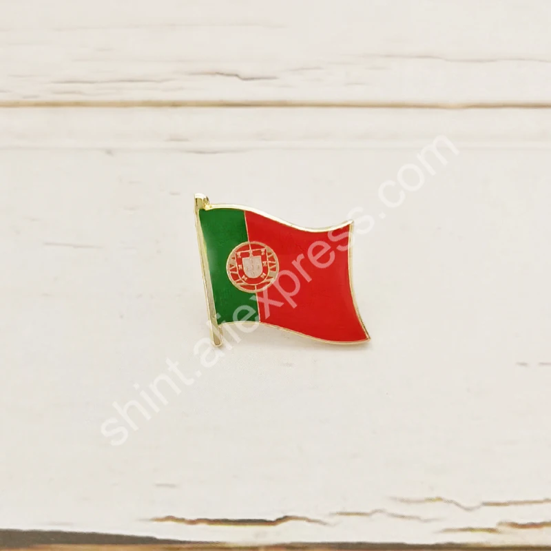 Portugal Portuguesa National Flag Embroidery Patches Badge Shield And Square Shape Pin One Set On The Cloth Armband Backpack