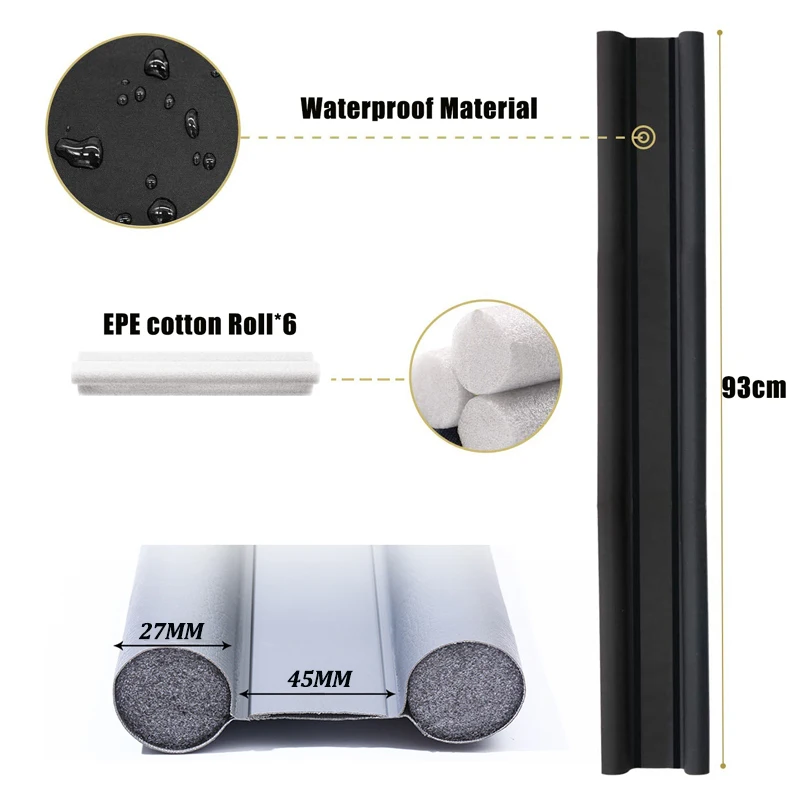 93cm Flexible Door Bottom Sealing Strip Stopper SoundProof Gasket  Weatherstrip Window Draft Guard Wind Dust Blocker Protector image 6