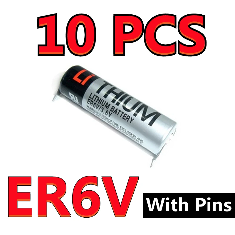 

10PCS Original New ER6V 3.6V 2000mAh PLC Battery With Pins