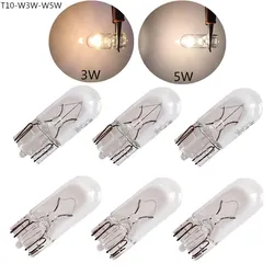 10 pcs T10 W3W W5WColor blanco194 501 bombilla halógena lado cuñas coche fuente de luz lámpara de instrumento