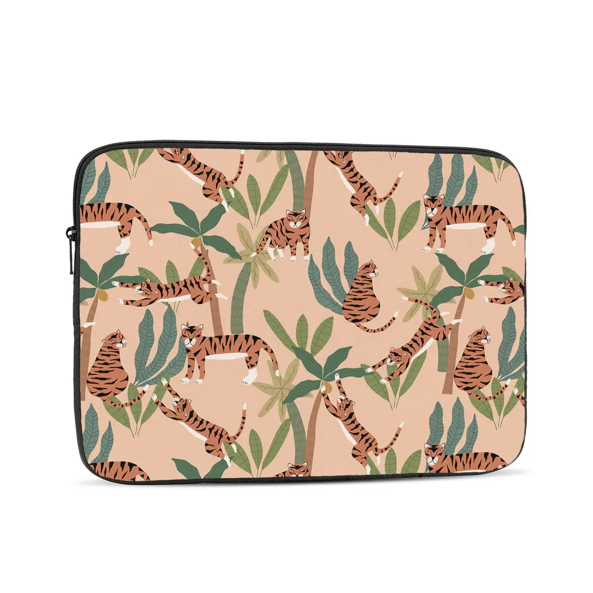 

Summer Seamless Pattern With Tigers And Palm Trees Computer ipad Laptop Cover Case Laptop Sleeve Bag Portable Cover Fundas Pouch