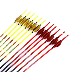 6-12pc ID4.2mm Pure Carbon Arrow 400-1000 Spine with Spiral Feather for Compound/Recurve/Traditional Bow Shooting