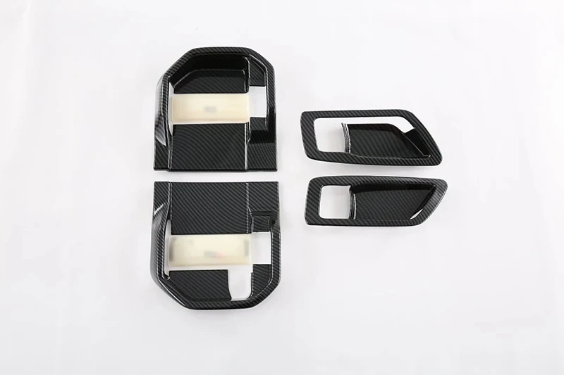 For TOYOTA Sienna (XL40) 2021 2022 Carbon Fiber Style Inner Door Handle Cover Catch Bowl Trim Insert Bezel Frame Garnish