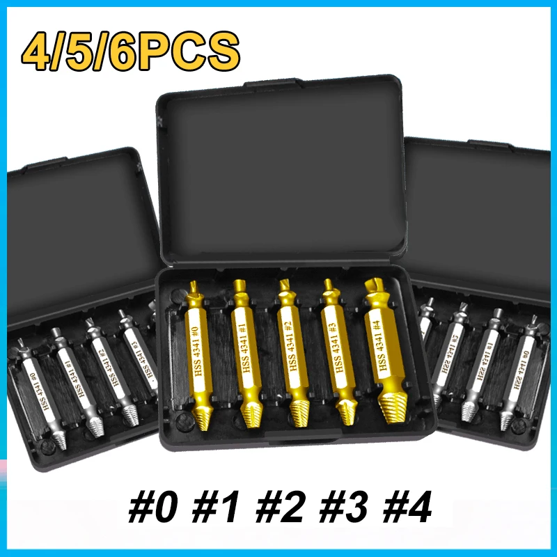 4/5/6 PCS Beschädigt Schraube Extractor Stripped Gebrochene Schraube Bolzen Bohrer Set Nehmen Heraus Diamant Bohrer Entferner dunst Leicht