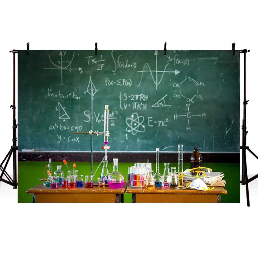 วิทยาศาสตร์ฉากหลังปาร์ตี้ Mad Scientist เชิญ Boy วันเกิด Decor ห้องปฏิบัติการองค์ประกอบพื้นหลังสตูดิโอถ่ายภาพ Props