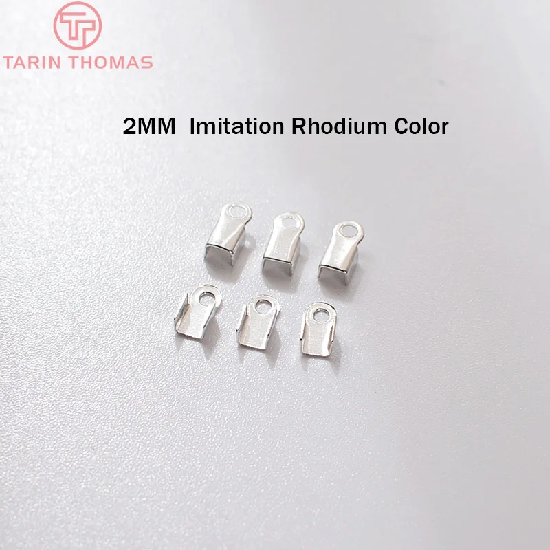 (3937)10g, 2MM 4MM  Iron Crimp End Caps & Clasps Cord or Ribbon Connect Clasps Jewelry Accessories Wholesale