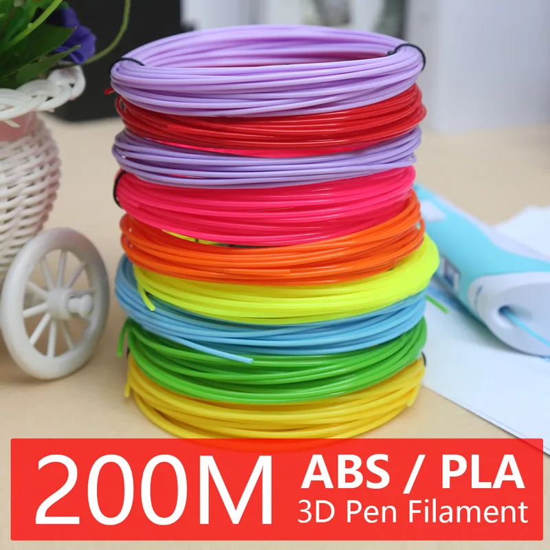 3d impreso pluma filamento ABS/PLA 1.75mm 20 colores (5 m/10 m * color) Creativo perfecto 3d pens plumas de plástico materiales de seguridad Ambiental