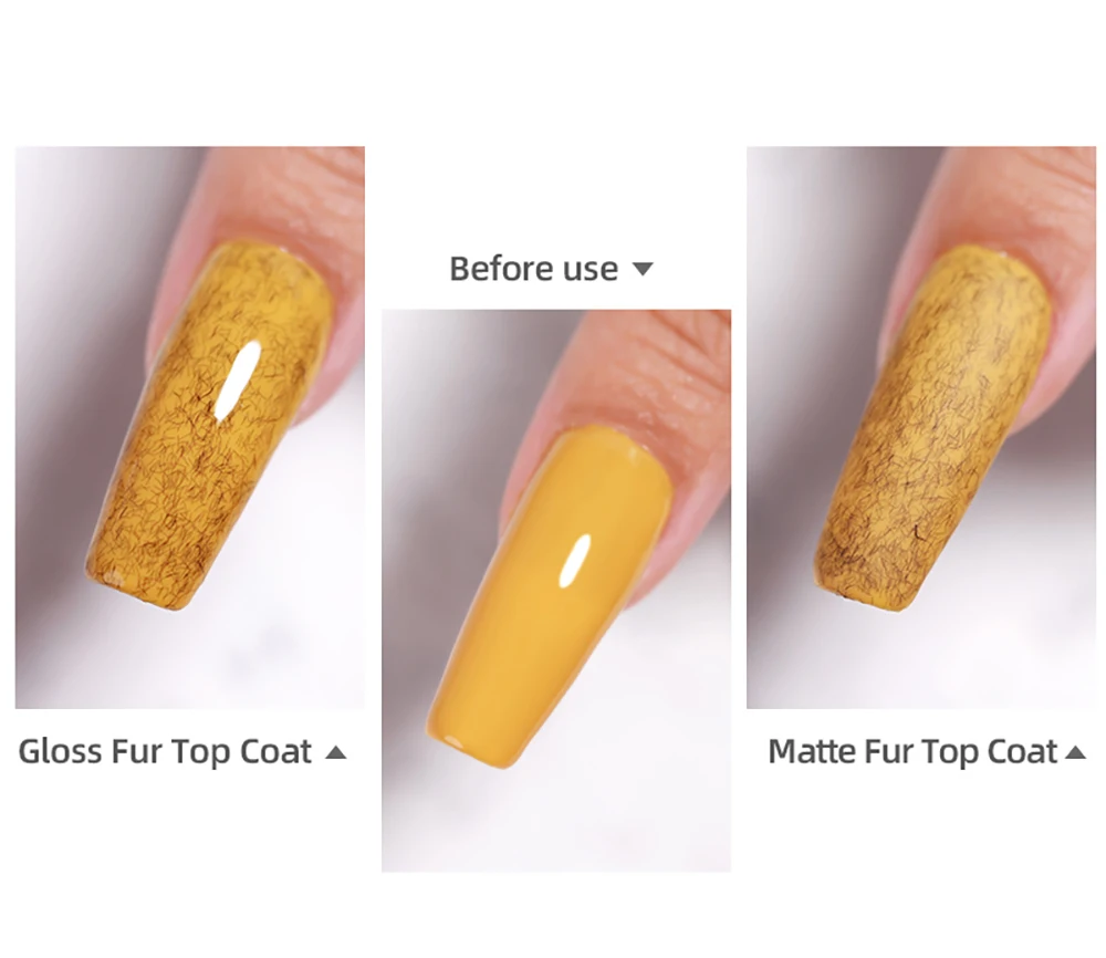 Vendeeni 15ml Faux-Fur-Effekt Gel-Nagellack, Top- und Base-Coat erforderlich, Matt-Effekt UV Soak-Off Gel-Lack, Nagelkunst-Maniküre-Gel – Detail 6