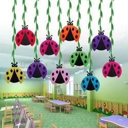 T-N Cartoon Beetle Hanger Nonwoven DIY Handmade Crafts Kids Handwork Cloth Forest Animal Felt Kindergarten Decor Wool Feutrine