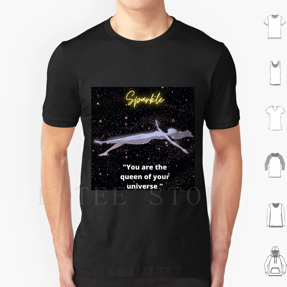 Queen Of The Universe T Shirt Print Cotton Queen Universe Magick Space Peace Black Artistic Unique