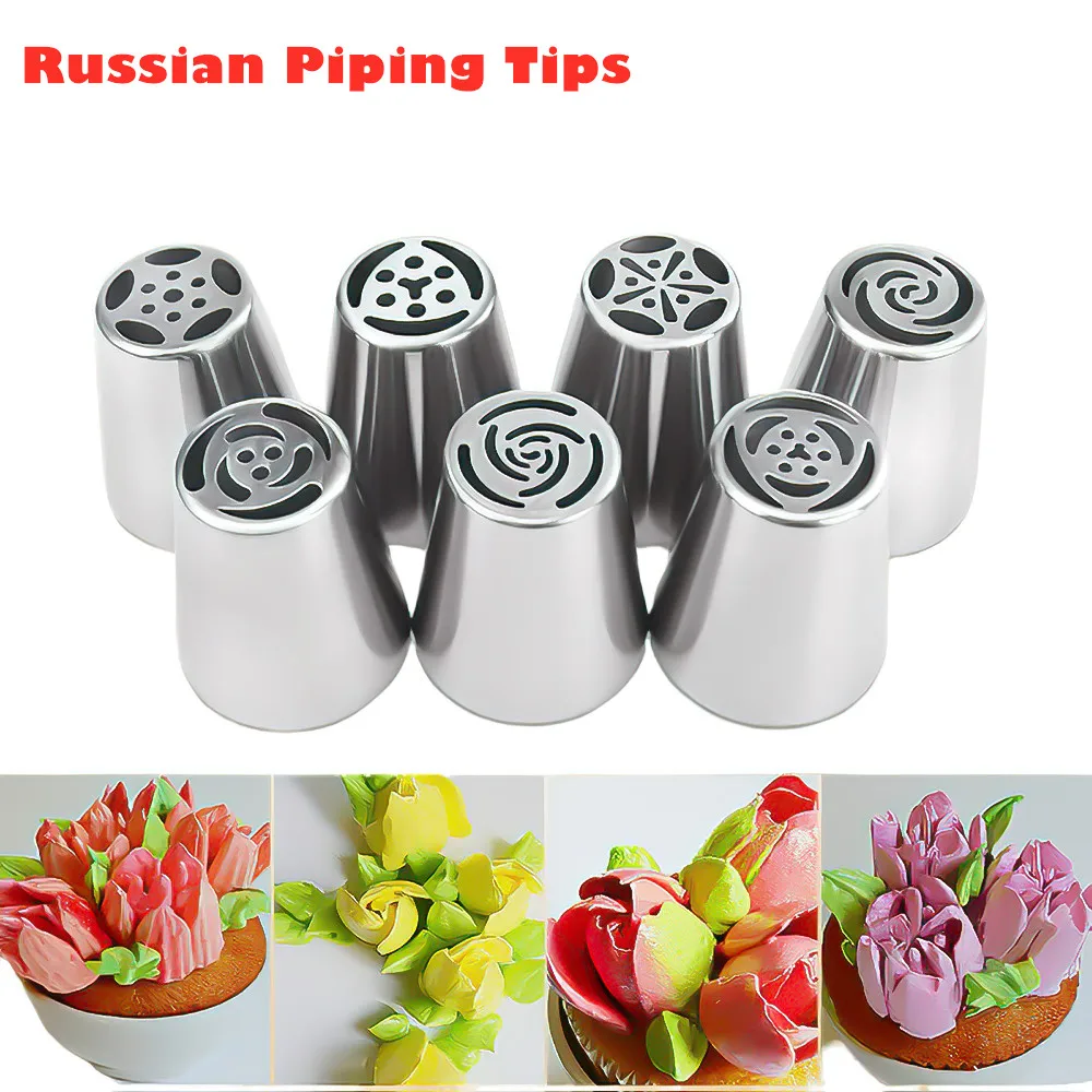 1PC Russian Tulip Icing Piping Nozzles Stainless Steel Flower Cream Pastry Tips Nozzles Cupcake Cake Decorating Tools