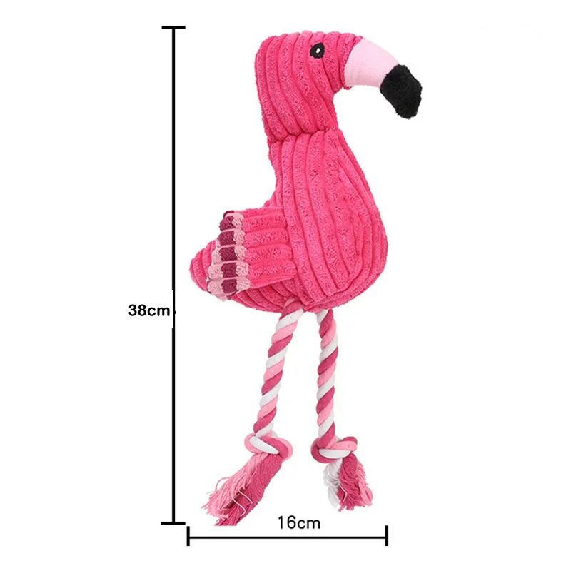 Cute Plush Flamingo Pet Toy, Squeaky Interactive Puppy Toys, Teeth Cleaning, Small and Large Dogs Accessories