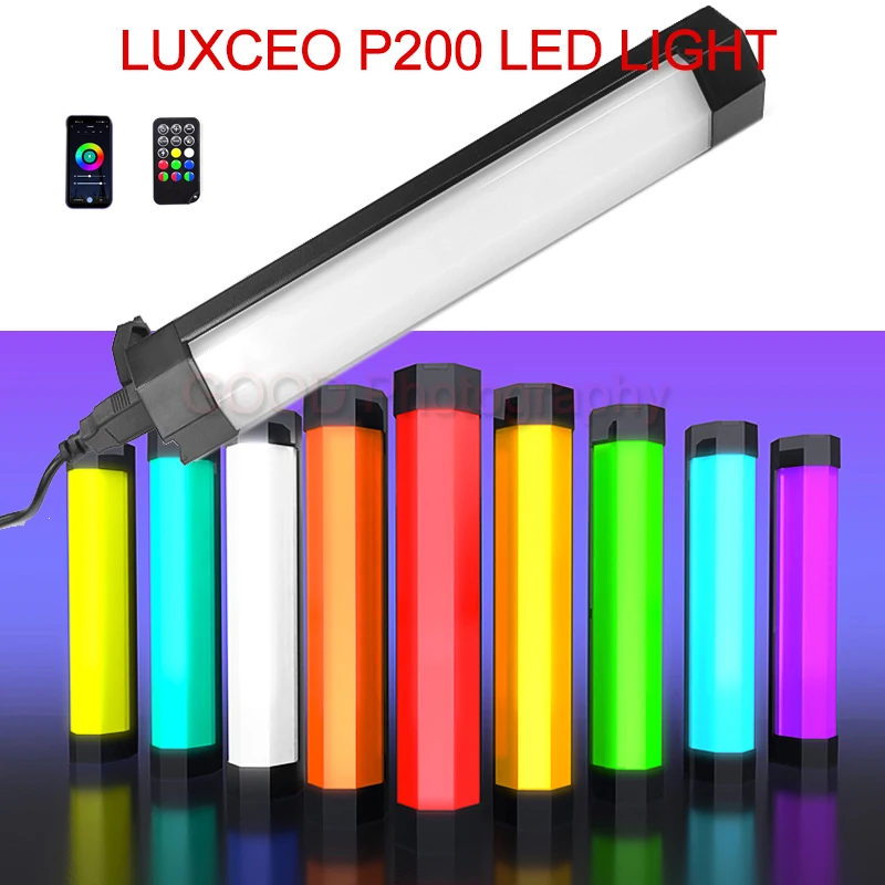 

Luxceo P200 Handheld Flash Light Fill Light RGB Colorful LED Stick Photography Lighting For Video APP Control and Remote Control