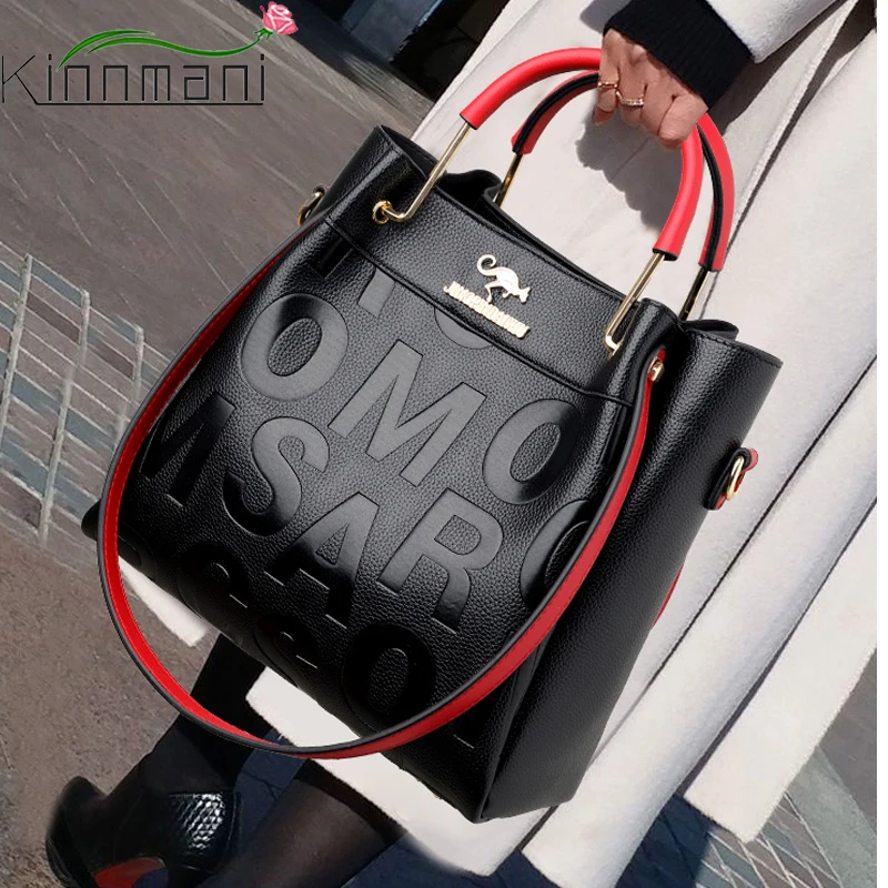 Luxury Handbags Designer Letter Pu Leather Women Shoulder Bags High Capacity Ladies Crossbody Bag Fashion Casual Female Tote Bag