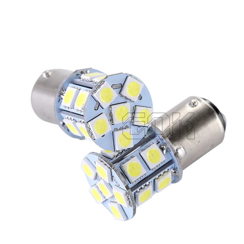 Bombillas Led de repuesto para coche y barco, luces interiores blancas 18SMD BA15D 1142, cabina marina, 1004, 1076, 1142, 9-14V, 2 uds.