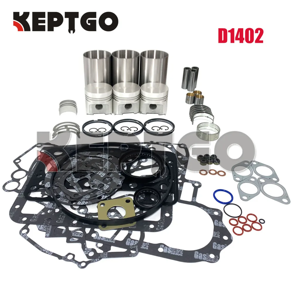 New D1402 D1402BA Overhaul Rebuild Kit For Kubota Engine KH91 Clar 643 Bobcat 225