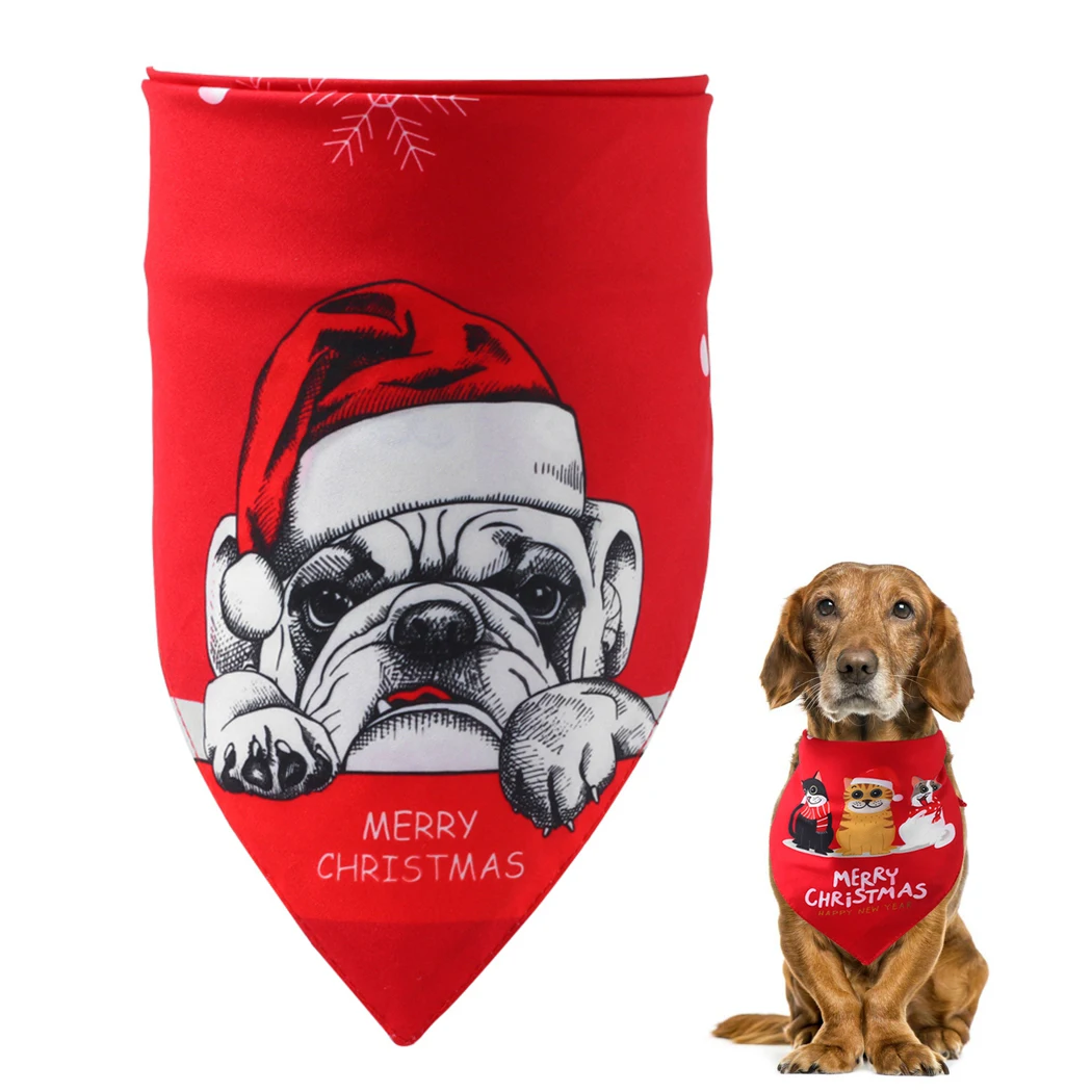 New Christmas Dog Bandanas Large Pet Scarf Pet Bandana For Dog Washable Bow ties Collar Cat Dog Scarf Large Dog Accessories