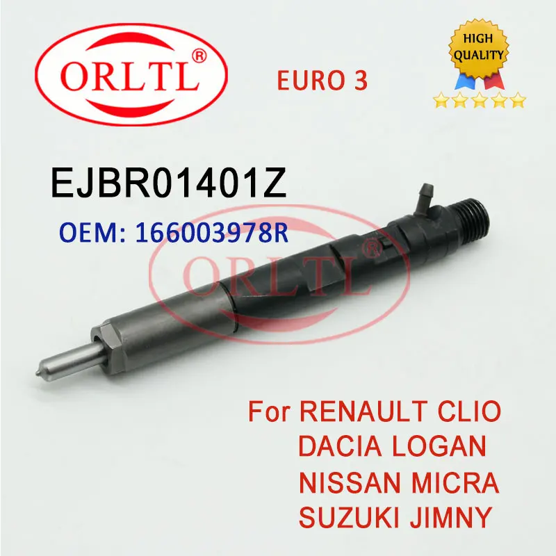 

ORLTL Auto EJBR01401Z Euro 3 Genuine Common Rail Injector EJB R01401Z Diesel Fuel Injector for Delphi for RENAULT 166003978R