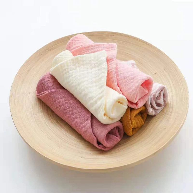 5PCS Square Muslin Baby Towels Infants Cotton Water Washing Handkerchief Newborn Baby Nursing Towel Feeding Saliva Towel 23*23cm