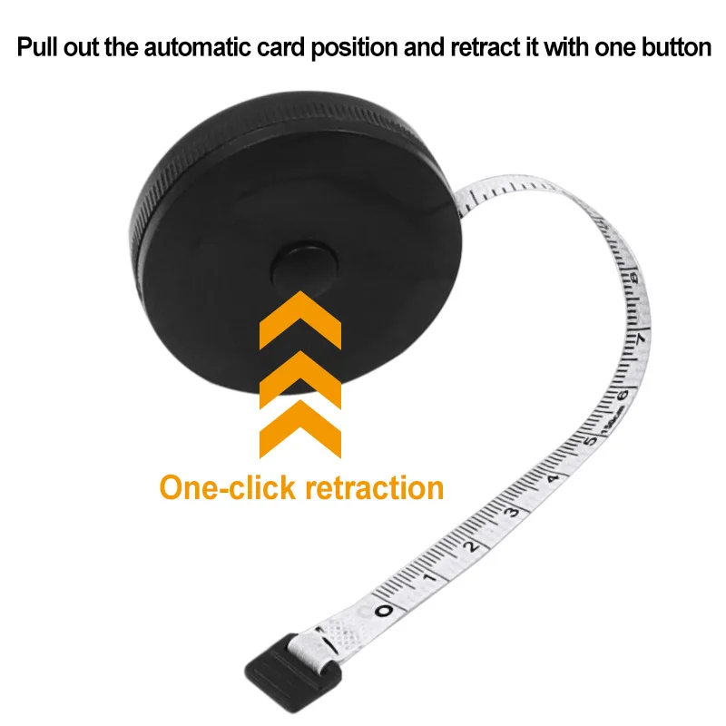 Cinta métrica de doble cara, herramienta retráctil automática de 1,5 m, 60 pulgadas, negra, ABS, Flexible, Mini cinta métrica de costura