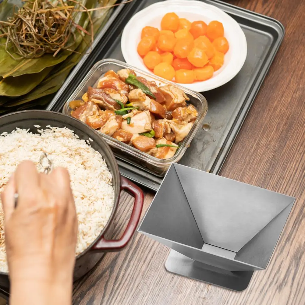 สแตนเลส Sticky Rice Dumpling แม่พิมพ์ Non-Stick Non-ToxicMold Zongzi แม่พิมพ์สามเหลี่ยม Reed สี่มุม Reed รุ่น