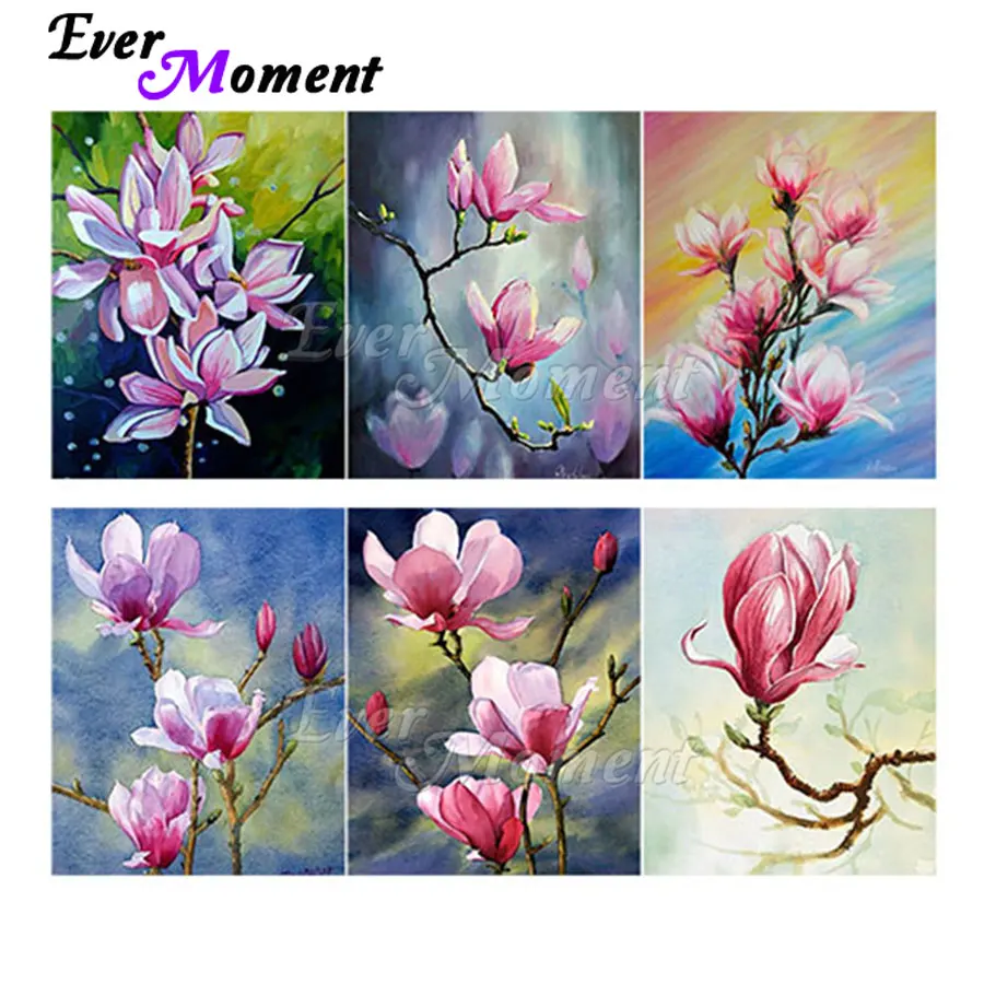 Ever Moment Diamond Painting Full Square Resin Drill Wall Art Decoration Paint By Diamond Flower Picture Multi-picture 1M045