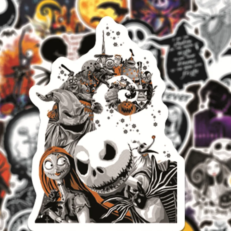 10/30/50 PCS Halloween Christmas Nightmare Pumpkin King Jack Graffiti Sticker Car Motorcycle Trolley Case Sticker Toy Wholesale