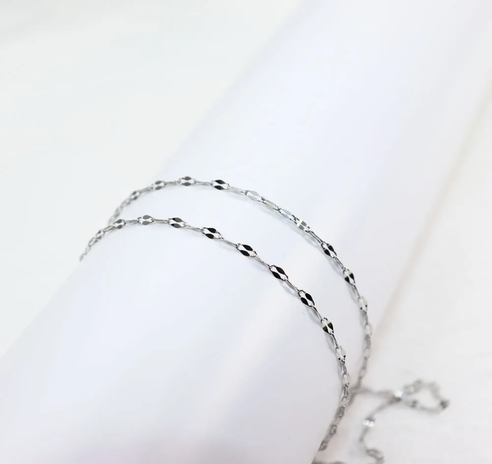 5pcs 45+5cm 316Stainless Steel Lips Chain High Quality Fadeless Jewelry Link DIY Necklace 2 Colors Nickle Free and Lead Free