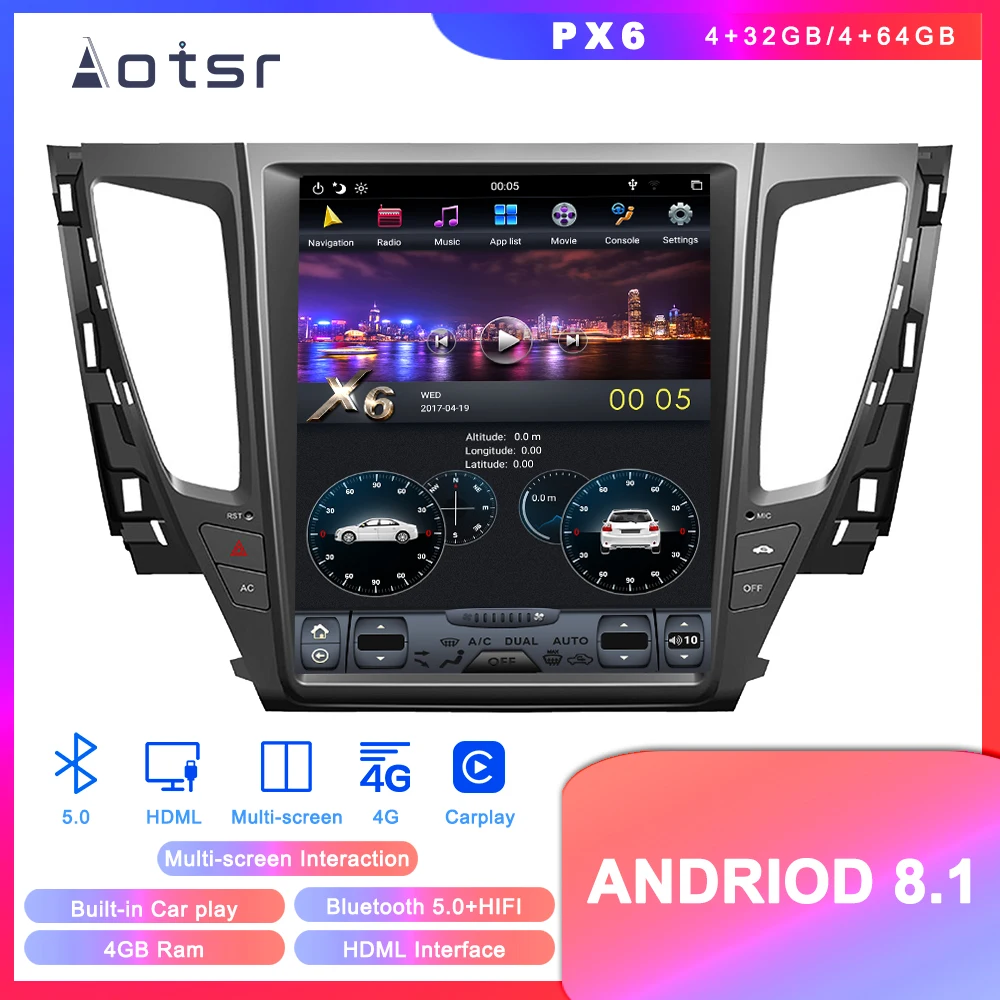 

Tesla Styel Android 8.1 GPS Navigation DVD Player For Mitsubishi Montero Pajero Sport 2016-2019 Car Auto Radio Multimedia Player