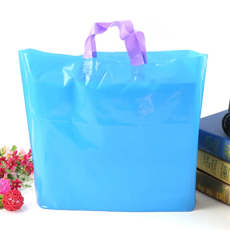 20 pcs Plastic Bag with Handle for Shopping Store  Take Away Brand Business Packing Package Wholesale Customized