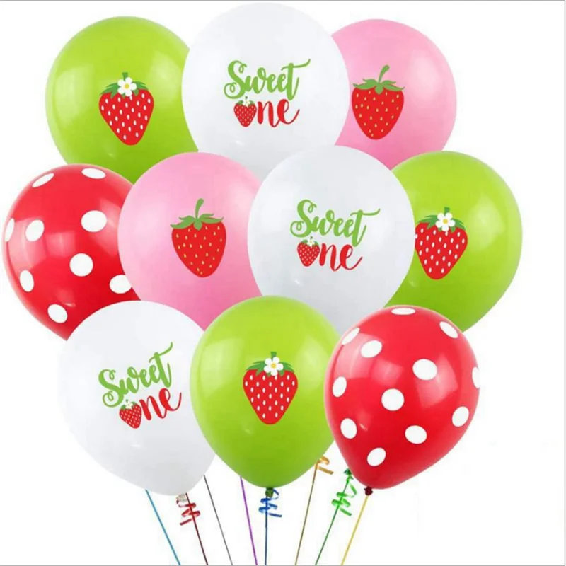 Strawberry ThemeSummer Sweet Party Baby Birthday Party LatexBalloon Set decorazione puntelli